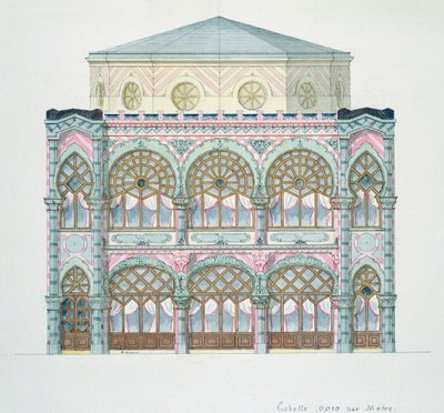 Elevation of a Cafe-Concert, from a folio of designs by H. Monnot